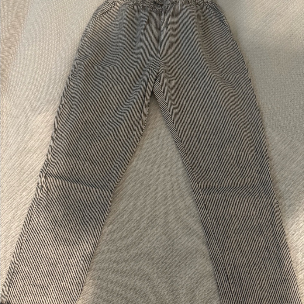 Crewcuts Black and White Striped linen Pants